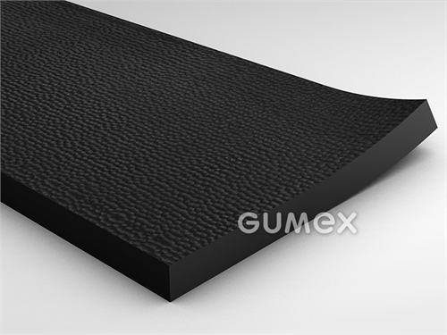 Gummihammerboden, Dicke 10mm, Breite 1650mm, 65°ShA, Blasenmuster, SBR, -25°C/+70°C, schwarz, 